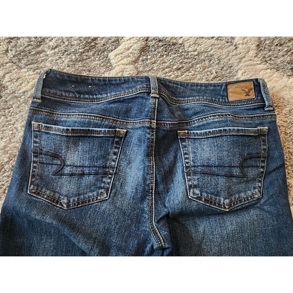 American Eagle Womens Kick Boot Stretch Bootcut Jeans Dark Wash Blue 10 - Picture 7 of 8